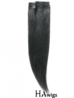 Amazing Black Straight Remy Human Hair Clip In Hair Extensions