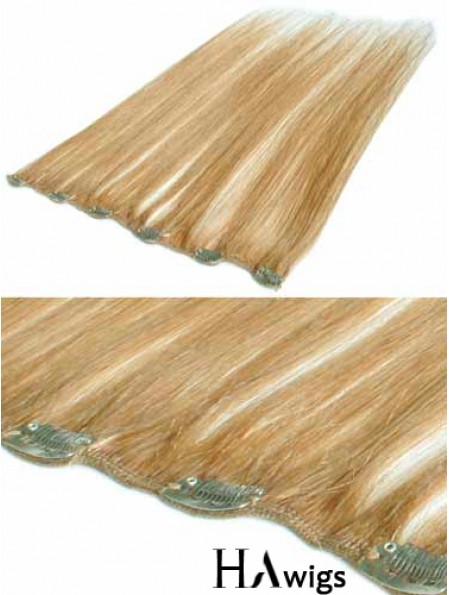 Suitable Blonde Straight Remy Human Hair Clip In Hair Extensions