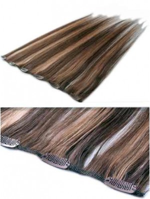 High Quality Brown Straight Remy Human Hair Clip In Hair Extensions