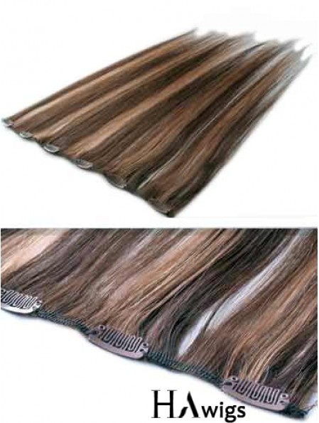 High Quality Brown Straight Remy Human Hair Clip In Hair Extensions