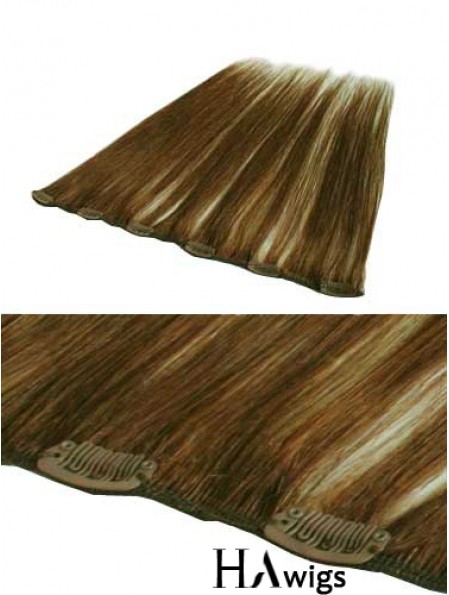 Beautiful Brown Straight Remy Human Hair Clip In Hair Extensions