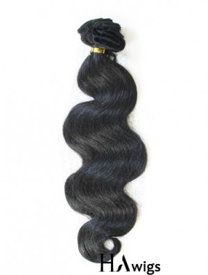 Tape In Hair Extensions With Remy Black Color Wavy Style