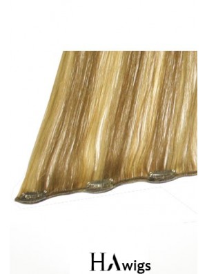 No-Fuss Blonde Straight Remy Human Hair Clip In Hair Extensions