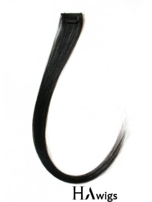 Exquisite Black Straight Remy Human Hair Clip In Hair Extensions