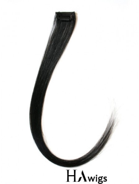 Exquisite Black Straight Remy Human Hair Clip In Hair Extensions