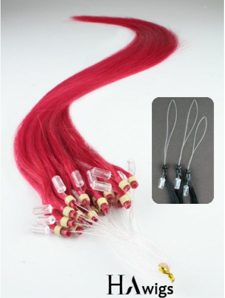 Fashion Red Straight Micro Loop Ring Hair Extensions