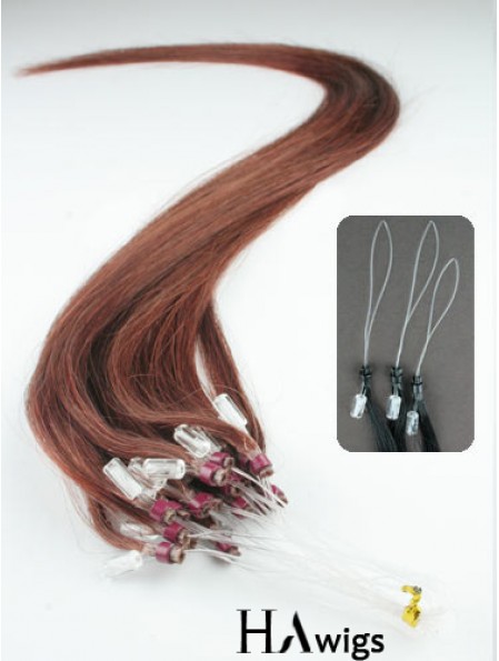 Incredible Auburn Straight Micro Loop Ring Hair Extensions