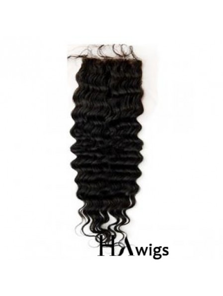 Sleek Black Long Wavy Lace Closures