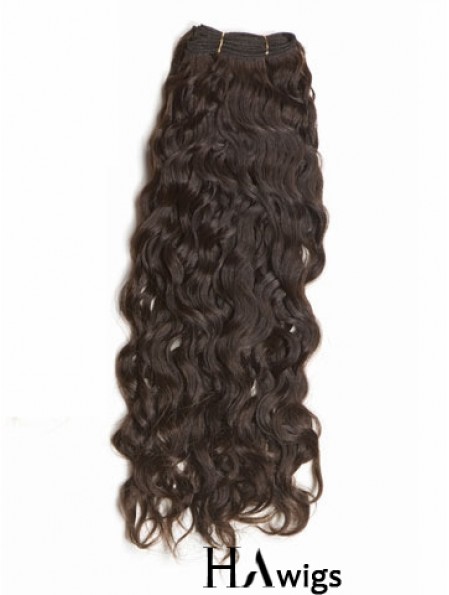 Curly Remy Human Hair Brown New Weft Extensions