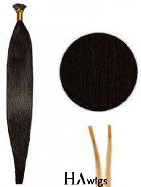 Black Straight Stick/I Tip Hair Extensions