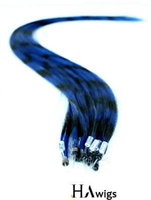Durable Black Straight Micro Loop Ring Hair Extensions
