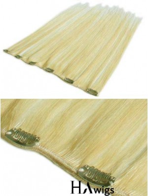 Cheapest Blonde Straight Remy Human Hair Clip In Hair Extensions