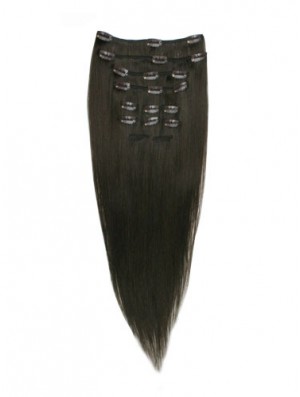 Good Black Straight Remy Human Hair Clip In Hair Extensions