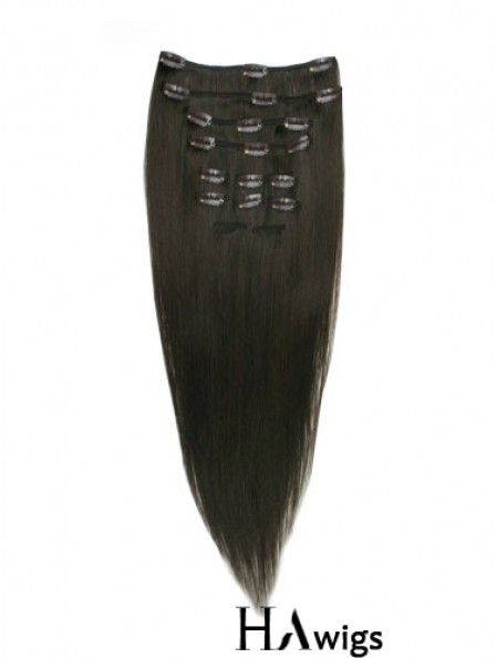 Good Black Straight Remy Human Hair Clip In Hair Extensions