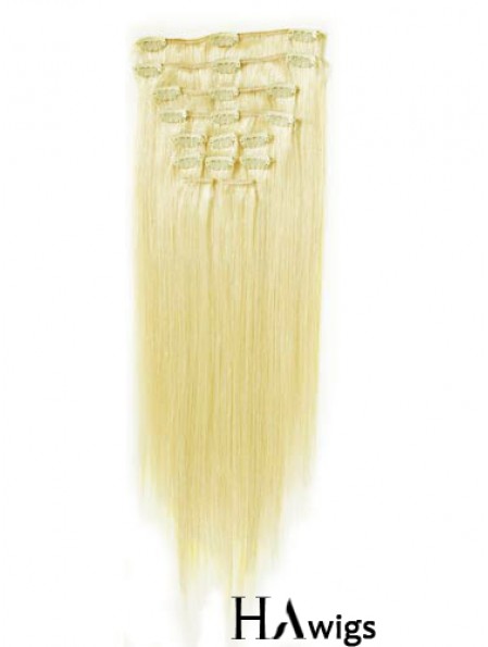 Perfect Blonde Straight Remy Human Hair Clip In Hair Extensions