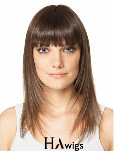 Clip In Hairpieces For Short Hair Brown Color Straight Style