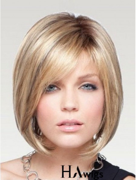 Hawigs Affordable Bob Wigs Remy Human Chin Length Blonde Color Straight Wig