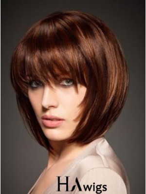 Human Hair Straight Style Chin Length Bobs Cut