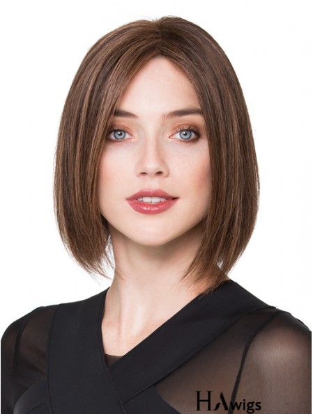 Hawigs Bob Human Hair Wigs Brown Color Chin Length Bobs Cut