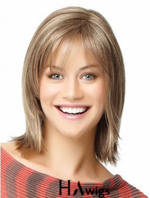 Short Bob Wigs Human Hair Shoulder Length Straight Style With Capless