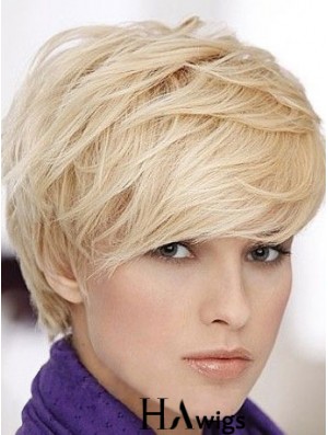 Short Straight Human Hair Wig With Capless Short Length Boycuts