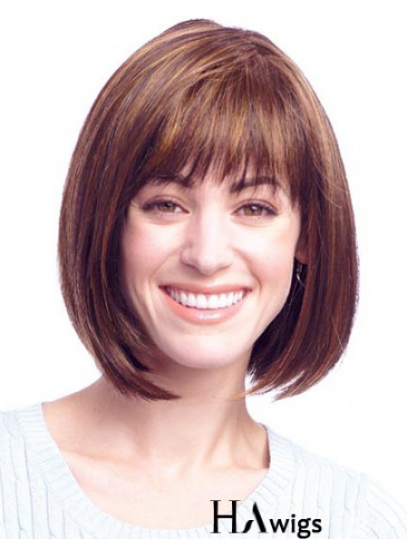 Human Hair Bob Wigs With Monofilament Bobs Cut Chin Length