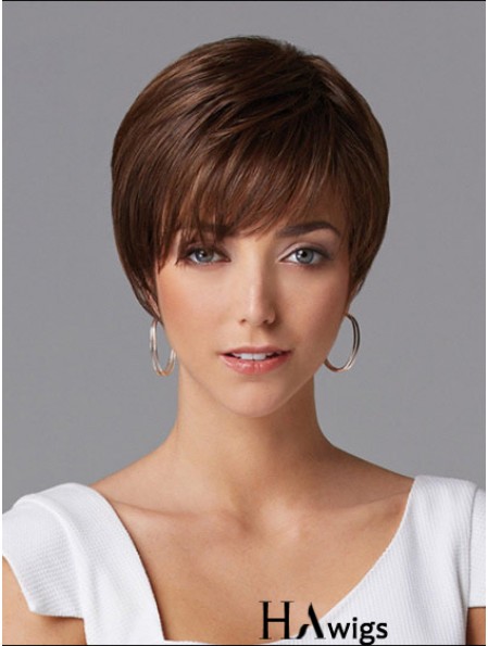 Hair Wigs For Women Cropped Length Straight Style Auburn Color