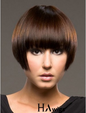 Bob Synthetic Wigs With Capless Straight Style Short Length