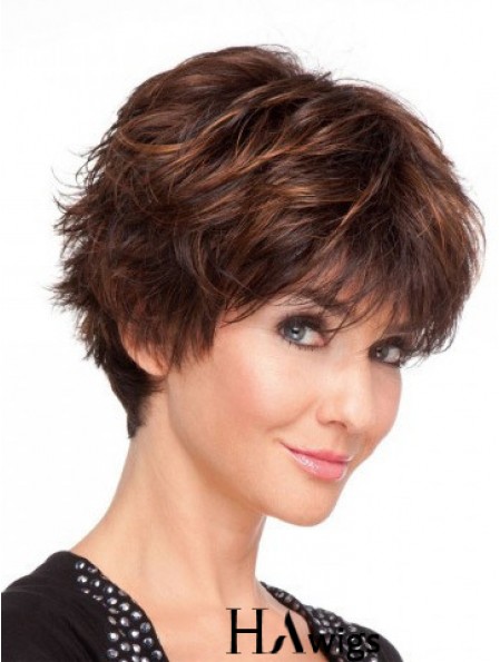 Auburn Straight Short Boycuts 100% Hand-tied Cheap Wigs Online