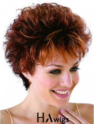 Remy Human Cropped Lace Front Curly Petite Monofilament Cap Wigs