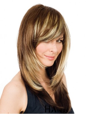 16 inch Blonde Long Layered Wavy Comfortable Lace Wigs