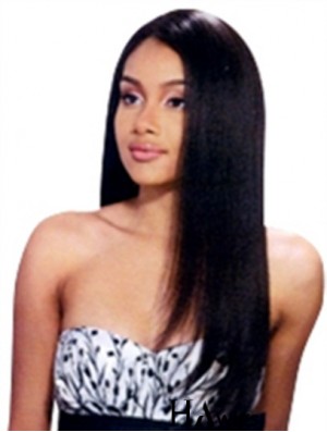 Human Hair Full Lace Wigs True Long Length Black Color