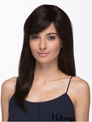 Brazilian Wigs Human Hair Long Length Brown Color With Bangs