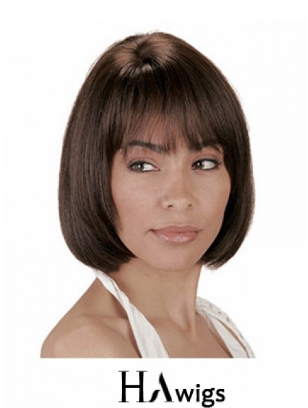 Durable Human Hair Bobs Wigs Bobs Cut Straight Style Chin Length