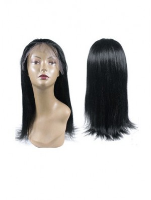 Black Full Lace Straight Long Hand Tied Human Hair Wigs