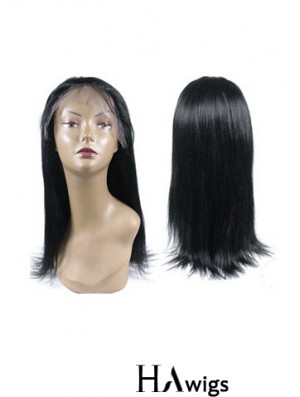 Black Full Lace Straight Long Hand Tied Human Hair Wigs