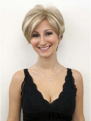 Blonde Wigs With Lace Front Mono Wavy Style Short Length Bob Human hair Wigs