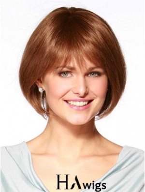 Chin Length Straight Monofilament Auburn Online Bob Wigs