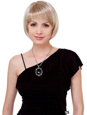 Bobs Chin Length Blonde Straight Comfortable Petite Wigs