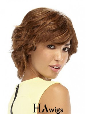 Wavy Auburn Style Short Classic Wigs