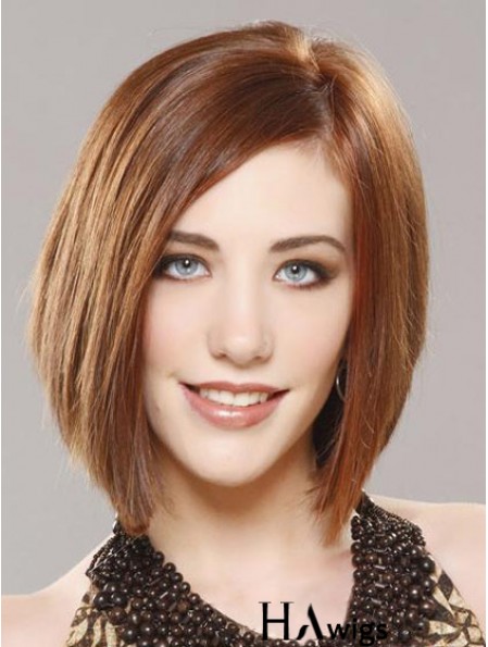 Modern Auburn Lace Front Chin Length Remy Human Lace Wigs