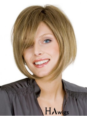 Chin Length Blonde Modern 10 inch Wavy Bob Wigs