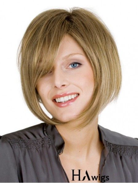 Chin Length Blonde Modern 10 inch Wavy Bob Wigs