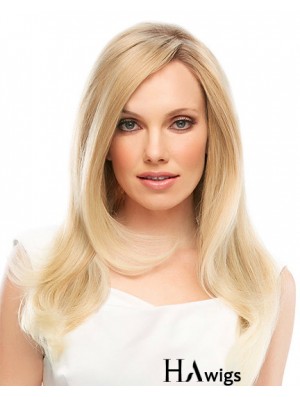 18 inch Blonde Long Layered Straight Designed Lace Wigs