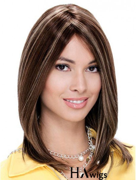 Monofilament Straight Without Bangs Shoulder Length 13 inch Fashionable Human Hair Wigs