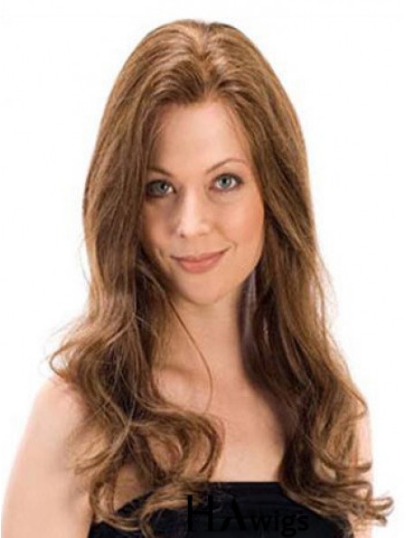 Wavy Remy Human Long Brown Monofilament Human Hair Wigs