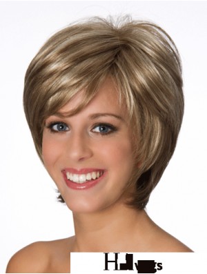 Layered Wavy Blonde 8 inch Real Human Wigs