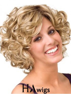 Curly Blonde Layered 10 inch Buy Human Hair Wigs