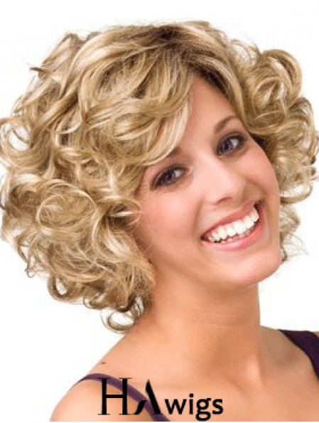 Curly Blonde Layered 10 inch Buy Human Hair Wigs