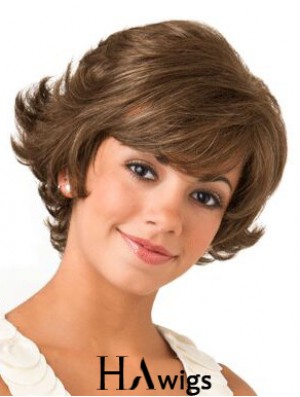 Lace Front Wavy 8 inch Brown Bob Wigs For Women